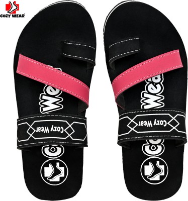 Cozy Wear Men Flip Flops(Black, Black , 7)