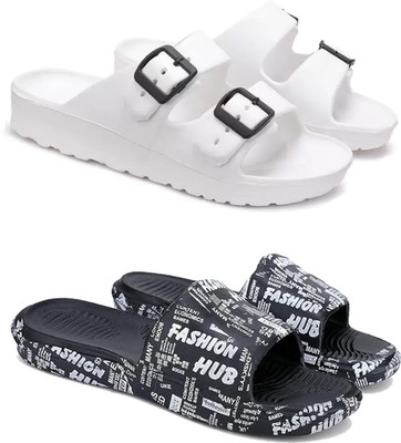 DRACKFOOT Men Slides(Black , 6)