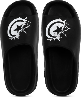 Pampy Angel Men Men Classic, Lightweight, Ultra cushion, Trendy Flipflops, Slipper, Slides Slides(Black , 6)