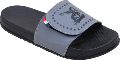Foot Print Men Slides(Grey , 6)