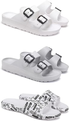 DRACKFOOT Men Slides(White , 9)