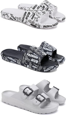 DRACKFOOT Men Slides(Grey , 8)