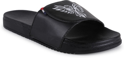 Foot Print Men Slides(Black , 11)