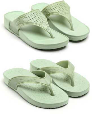 TAFFRAL Women Trending Stylish Lightweight Comfort Combo Slipper Flip Flops(Green , 8)
