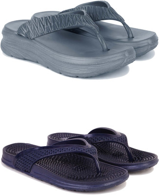 Pennen Women Slippers(Grey, Blue , 7)
