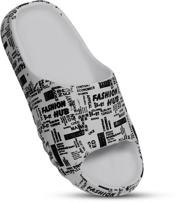 ISHAAN TASHAN Men Stylish Treding Light Weight Comfortable Waterproof Slides(Grey , 10)