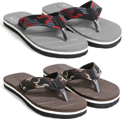 SIZEONE Men Flip Flops(Multicolor , 8)