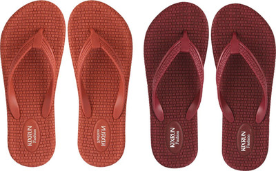 Kixrun Women Flip Flops(Maroon , 7)