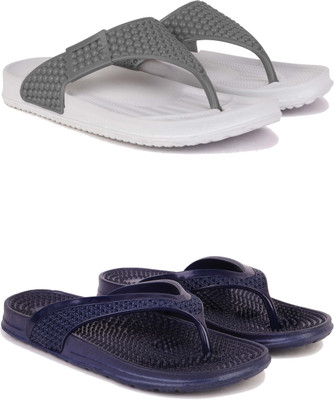 DRACKFOOT Women Slippers(Grey, Navy , 7)