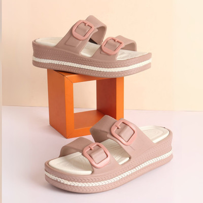 URBOBOX Women Slippers(Beige , 6)