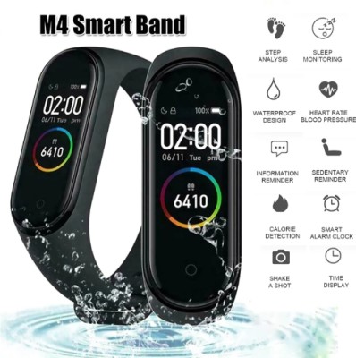 FRONY AT_476A_M4 SMART FITNESS BAND WITH SENSOR SLEEP MONITOR FUNCTION(Black Strap, Size : Free Size)