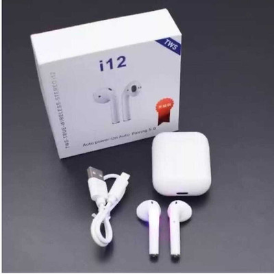 TWS i12 Twins Dual Earbuds With Touch Sensor And Bluetooth Headset Bluetooth Headset(White, On the Ear)