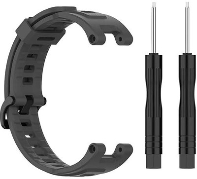 RUPELIK Silicon Strap for Amazfit T-Rex/Amazfit Trex Pro(with Installation Tools) Grey Smart Watch Strap(Grey)