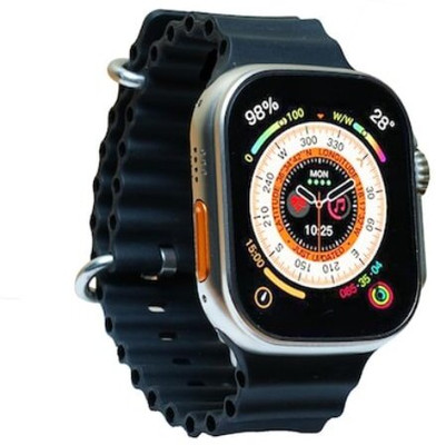Techio T800 smart watch ultra Smartwatch(black Strap, Free)