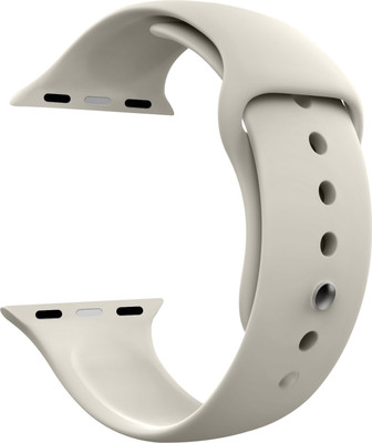 DailyObjects White Silicone Apple Wrist Band (38/40/41mm) Smart Watch Strap(White)