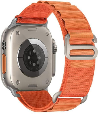 Aenoko Alpine Bands/Straps Compatible with iWatch 49mm 46mm 45mm 44mm 42mm, Adjustable G-Hook Premium Strap for iWatch Ultra & Ultra 2 Series SE 10 9 8 7 6 5 4 3 2 1. (Only Straps) [PACK OF 1] Smart Watch Strap(Orange)