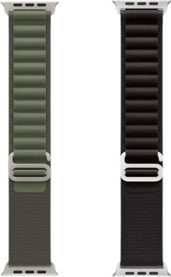 DARKFIT Trail Loop Bands/Straps Compatible with Watch 49mm 46mm 45mm 44mm 42mm, Adjustable Velcro Premium Strap for iWatch Ultra & Ultra 2 Series SE 10 8 7 6 5 4 3 2 1. (Only 2 Pcs Trail Loop Strap, Watch NOT Included) Smart Watch Strap (Black, Blue) Smart Watch Strap(Black, Green)