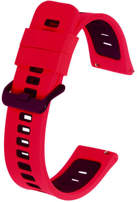 Melfo Silicone Strap Compatible with Minix Vega Smart Watch Smart Watch Strap(Red, Black)