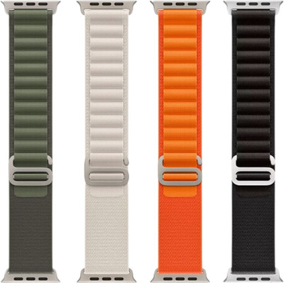 DARKFIT Trail Loop Bands/Straps Compatible with Watch 49mm 46mm 45mm 44mm 42mm, Adjustable Velcro Premium Strap for iWatch Ultra & Ultra 2 Series SE 10 8 7 6 5 4 3 2 1. (Only 2 Pcs Trail Loop Strap, Watch NOT Included) Smart Watch Strap (Black, Blue) Smart Watch Strap(Black, Orange, White, Green)