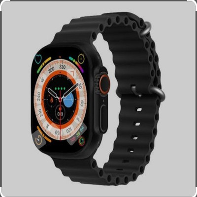 Techio TECHIO_T800 Smart Watch Ultra With Wireless Charger Smartwatch(Black Strap, Free)