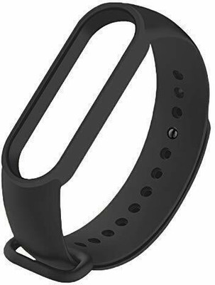Like Star Xiaomi Mi Band 5/6 Soft Silicone Strap Band (Not Compatible M3/M4) Black Smart Band Strap(Black)