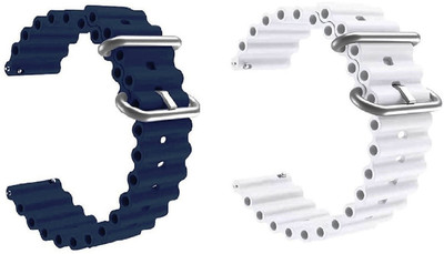 PUNAK 20 MM OCEAN SPORT SMARTWATCH BAND STRAPS Smart Watch Strap(White, Blue)