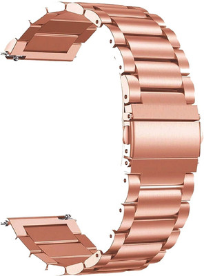 PUNAK 22MM Stainless Steel Metal Chain Smartwatch Strap Smart Watch Strap(Pink)