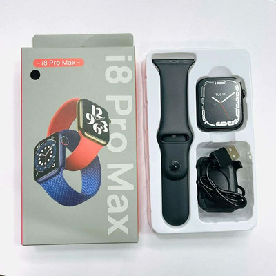 ONE4TECH i8 Pro Max Series8, Bluetooth Calling HeartRate, BloodPressure Oxygen Monitor Smartwatch(Black Strap, Free Size)