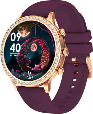MBS Microbots gen 9 maroon strap diamond edition gold smartwatch Amoled Display Smartwatch(Rose Gold, Pink Strap, 49mm)