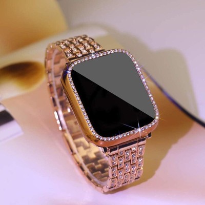 Dazzling Traders Latest Gen16, Rose Gold with Diamond, Metal Strap, BT Calling Smartwatch R9 Smartwatch(Gold Strap, Free Size)