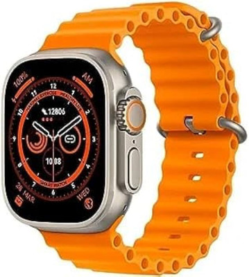 Techio T800 ULTRA SMART WATCH Smartwatch(ORANGE Strap, FREE SIZE)