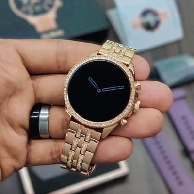 Giskat Android Smart Watch Men 4G Network BT Call GPS X8 Ultra Gen 9 Smart Smartwatch(Gold Strap, Free Size)