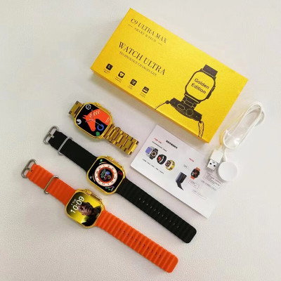 Style Panda C9 Ultra 2 Max, 3 Straps with Infinite Display, BT Calling Smartwatch(Black, Orange, Golden Strap, 2.19)