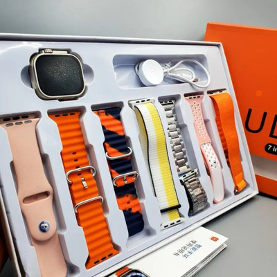 Trkmp S8 Ultra SmartWatch With BT Calling and Answer Full Touch Fitness 5G 7in1 Smartwatch(Multicolor Strap, Free Size)
