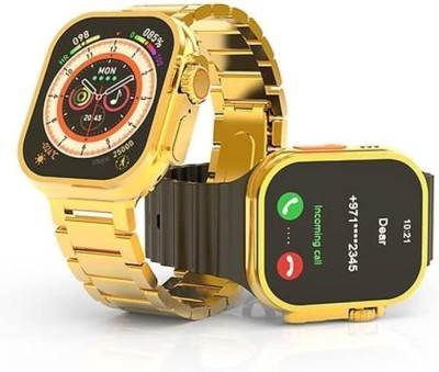 PAPLAJ ENTERPRISES G9 ULTRA GOLDEN SMART WATCH Smartwatch(Black, Golden Strap, FREE SIZE)