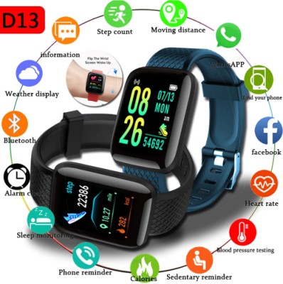 GUGGU ATY_556D_D13/ID116 SMARTWATCH WITH HEART RATE MONITOR FOR UNISEX Smartwatch(Black Strap, Free)