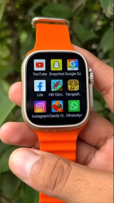 S.K. TRADERS T800 Ultra smart watch with WiFi GPS SIM card 5G S9 Smartwatch(Orange Strap, Free Size)