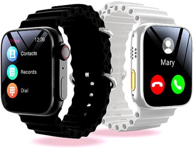 GUGGU 34b_i8 Ultra Bluetooth Calling Smartwatch with Heart Rate & Sports Mode Smartwatch(Black Strap, Free)