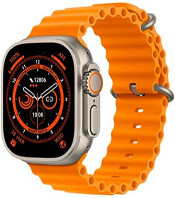 GLowcent T800 ultra BT calling smartwatch compatiable with all Smart phones G329 Smartwatch(Orange Strap, Free Size)