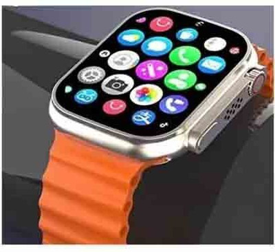 Neeteck S8 Ultra Bluetooth Calling Series Smartwatch Smartwatch(Orange Strap, 40 Centimetres)