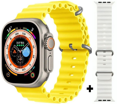 StyCon T900 ultra ,Series 8, Bluetooth Calling with free WHITE strap Smartwatch(Yellow Strap, Free Size)