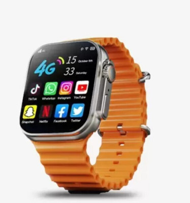 Fuziqra T-800 Ultra Smart Watch With Wireless Charging And Sweatproof NX09 Smartwatch(Orange Strap, Free Size)