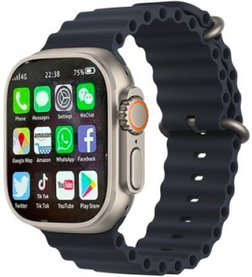 Wookt T800 Ultra Pro Edition smart watch with wireless charger Smartwatch(Black Strap, Free Size)