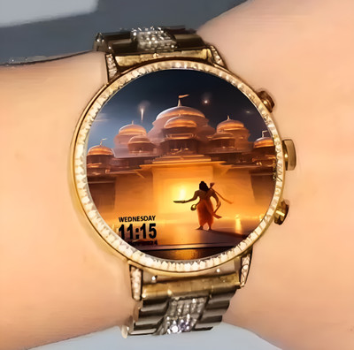 Waunset Gen9 smartwatch diamond edition 2 straps super amoled display series Gen-8pro* Smartwatch(Golden, Pink Strap, Free)