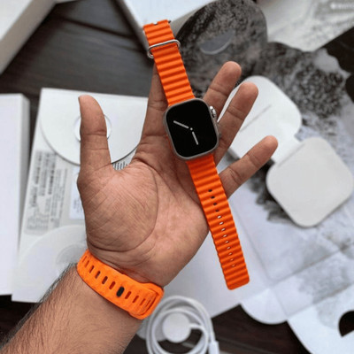 Neel Enterprises New S8 ULTRA 4G Smart Watch T800 Ultra W11 Smartwatch(Orange Strap, Free Size)