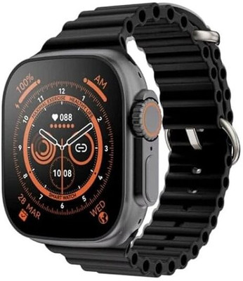 jinzs T800 Ultra Smart Watch & Wireless Charger Smartwatch(BLACK Strap, FREE SIZE)