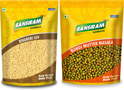 Bansiram Namkeen Bikaneri Sev & Bundi Mutter Masala(2 x 375 g)