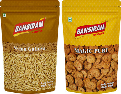 Bansiram Namkeen Nylon Gathiya & Magic Puri Combo Pack(2 x 400 g)