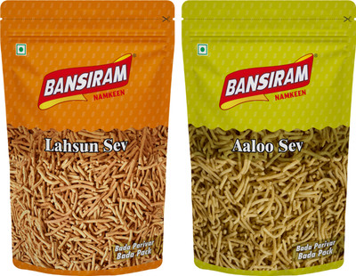 Bansiram Namkeen Lasan Sev & Aaloo Sev(2 x 375 g)