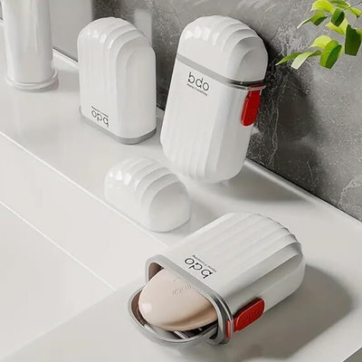 BURHANI ENTERPRISE Portable Soap Dishes Waterproof Leak Proof Soap Container(White)